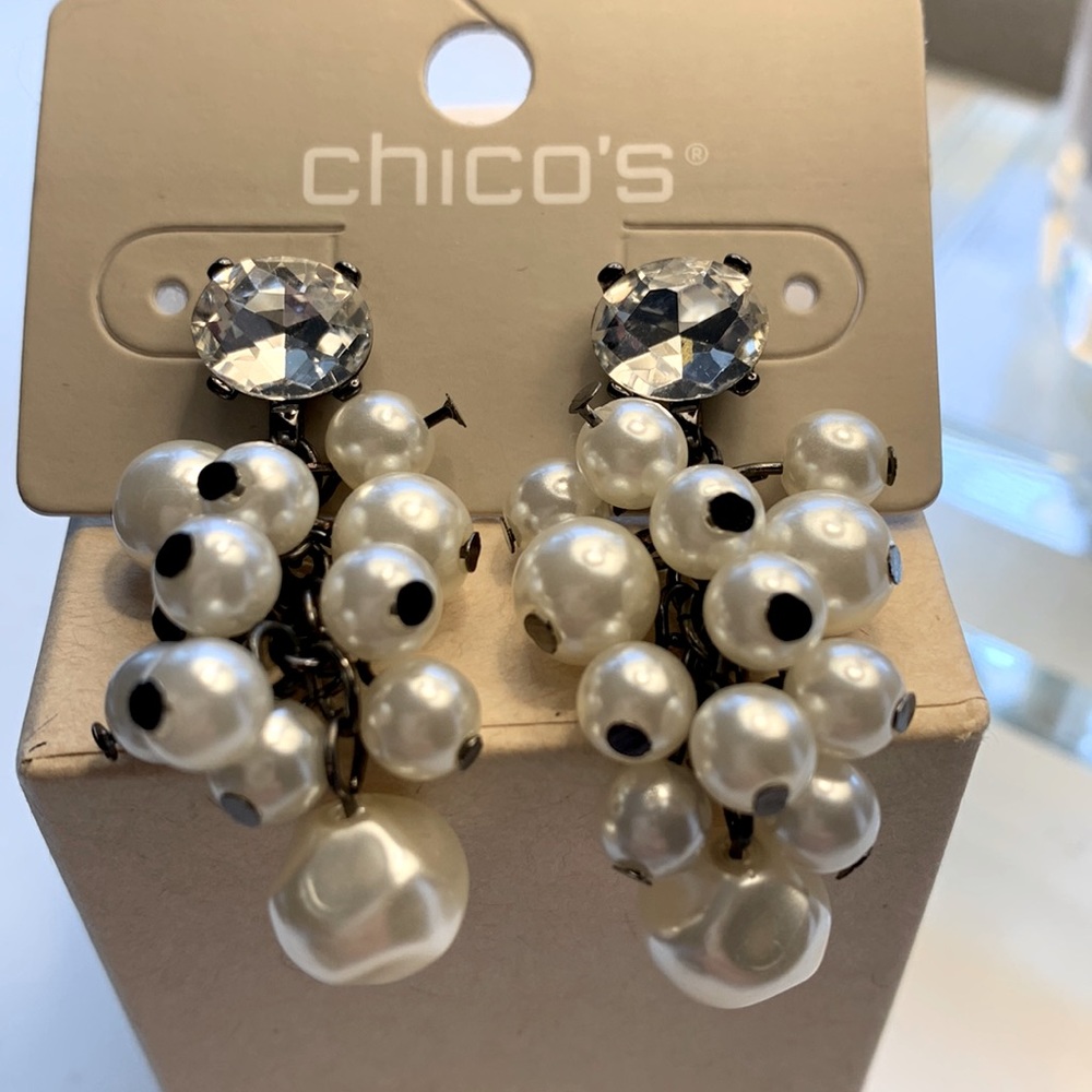 Chicos Pearl Custer Earrings